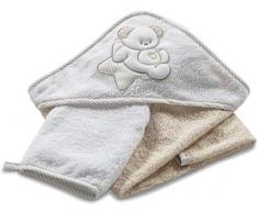 Italbaby Sèche serviette avec capuche en éponge 75 x 75 cm Sweet Blanc – 350 g