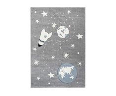 Lalee Tapis Amigo 330 Silver 100% PP-Heatset-Frisée 080 x 150, 100% polypropylène, Argenté, 80x150