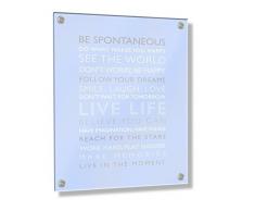 Feel Good Art Mural Cadre en acrylique avec Confrontation Boulons (60 x 40 x 0,6 cm, grand, bleu bébé, Live Life/chambre DÈcor)