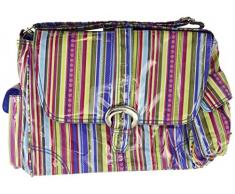 Kalencom Sac à langer plastifié avec boucle Rayures Cobalt