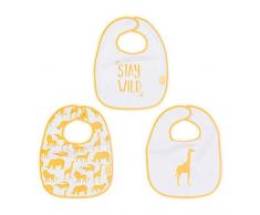 Jollein Comfortbag bébé Carrier3/5 point, bavoir Safari Ocher (3Pack), bavoir Safari Ocher (3Pack)