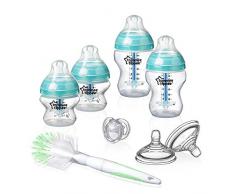 Tommee Tippee Biberon Kit Naissance Anti-Colique Avancé Closer to Nature, Valve et Tube Anti-Colique avec Technologie Thermosensible, Transparent