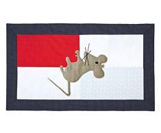 Igolo 100% Coton artisanal tapis avec une souris pour chambre lavable en machine bleu marine