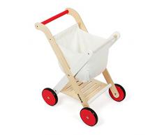Kledio - Jeux en bois pour Enfants - Chariot de supermarché pour Petits - En bois FSC® 100 % - Faire ses Courses comme les Grands