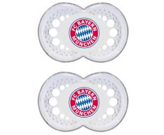 MAM Sucette 66682700 FC Bayern München – 6–16 Mois, en silicone, double pack