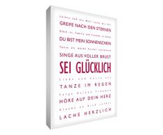 Little Helper bh1216–05rg Feel Good Art Décoration murale toile, 40 x 30 cm, rouge-rose avec blanc