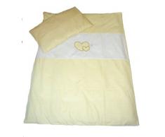 Babys Comfort Parure de lit bébé Housse de couette et taie doreiller (2 pièces, à carreaux Crème/blanc)