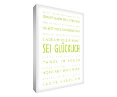 Little Helper BH1216-02RG Feel Good Art Toile pour décoration murale Tilleul/Blanc 40 x 30 cm