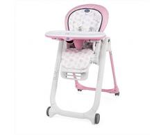 Chicco Chicco Polly Progres5 – Chaise haute évolutive : hamac, chaise haute et élévateur compact, réglable, avec 4 roues et frein, de 0 à 3 ans, couleur rose imprimé baleines (Pink) 1 unité 12400 g