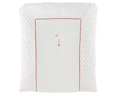 Nattou Matelas à Langer Lapin Mia, Mia et Basile, 65 x 60 cm, Blanc avec Motifs Étoilés/Orange