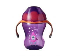Tommee Tippee Tasse dApprentissage Valve Antifuites Amovible Bec Ultra Doux, 230 ml, Violet, 7 Mois+