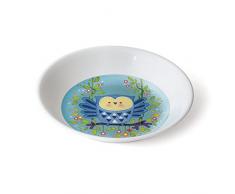 plastorex Assiette à Bouillie Mélamine Décor Famille Chouette Blanc