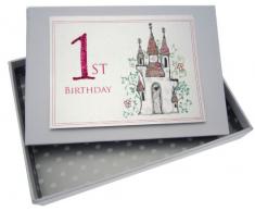 White Cotton Cards Album photo Motif château