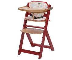 Safety 1st Chaise Haute pour bébé en Bois et Evolutive Timba avec coussin Raspberry Red