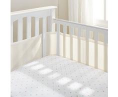 BreathableBaby Tour de lit 4 côtés pour berceau Doublure en maille Écru