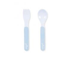 Jollein Lot de couverts animaux sauvages doux Bleu, Ensemble de couverts animaux sauvages doux Bleu, Ensemble de couverts animaux sauvages doux Bleu, DE