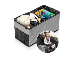 Reer 86081 TravelKid Box pour siège arrière de voiture avec revêtement antidérapant pour rangement sur la banquette arrière Gris