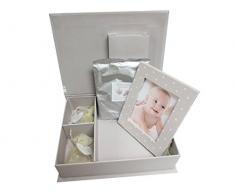 PMP Coffret Boîte à Souvenirs Cadre Photo + Empreinte Taupe
