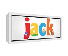 Little Helper Napperon avec Coaster Style Illustratif Coloré avec le Nom de Jeune Garçon Victor