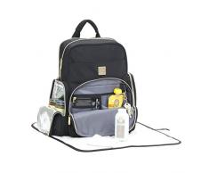 Ergobaby Sac à dos à langer imperméable avec matelas à langer pour le voyage et support pour poussette Noir