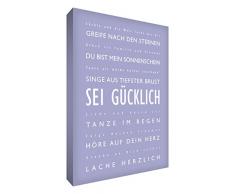 Little Helper bh128–16 G Feel Good Art Tableau décoration murale en toile Allemande Typographie moderne, 30 x 20 CM, Violet