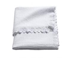 Sonnenstrasse 11 - Couverture pour bébé tissé Dentelle froissé Blanc 75x100 cm, 100% coton délavé - stone-washed