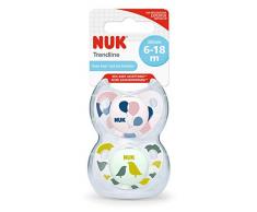 NUK Trendline Sucettes Set de 2 pour Fille - Multicolore - 6-18 Mois