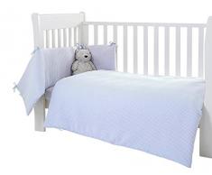 Clair de Lune Waffle Lit Bébé/lit bébé avec couette et bord de lit, Bleu