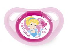 Lulabi Sucette Othodontique Disney Princess Sucette Orthodontique en Silicone, 6 Mois, Rose