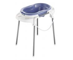 Rotho Babydesign TOP Station de Bain, Avec Baignoire pour Bébé, Support de Baignoire, Dossier de Baignoire et Tuyau de Vidange, 0-12 Mois, Cool Blue, 21042 0287 01