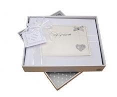 White Cotton Cards Album photo Motif cœur Inscription Engagement Love (LLE-S)