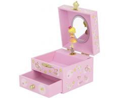 TROUSSELIER - Princesse - Boîte à Bijoux Musicale - Idéal Cadeau Jeune Fille - Musique Lullaby de Mozart - Colori Rose