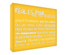 Feel Good Art Amour et Famille Toile sur Cadre Photo Mural de Style Moderne/Typographique Multicolore 38 x 38 cm