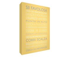 Feel Good Art GIRLSRULES1624-01IT Règles dune fille sur toile murale moderne style typographique 40 x 60 cm jaune