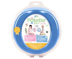 Potette 2 en 1 réducteur de toilette et de toilettes - comprend 3 pièces de rechange, Bleu