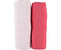 Noukies A&Z Set 2 Draps Housses Mousseline Bio 60 x 120 cm