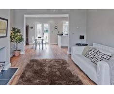 Lalee Shaggy 200x290cm Tapis Monaco 444 Platin 100% Polyester (Super Soft Touch) 200 x 290 cm, Argenté, 200x290