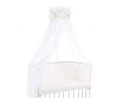babybay Ciel de Lit en Coton Organique avec Nœud Convient pour Tous Modèles Blanc avec Étoiles Pailleté Rosé 1 Unité