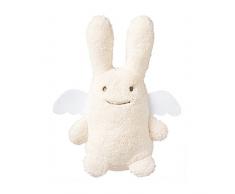 TROUSSELIER - Jouet Premier Age - Ange Lapin avec Hochet 12 cm - Idéal Cadeau de Naissance - Lavable en Machine - Colori Ivoire