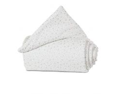 babybay Tour de Lit en Coton Organique Convient pour Modèle Maxi Boxspring Comfort/Comfort Plus Blanc avec Étoiles Pailleté Menthe 1 Unité