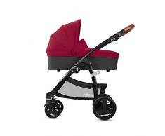 cbx Poussette Combinée Leotie Lux avec Siège Luxueux Réversible, Accessoires en Cuir et Nacelle Pliable pour Nouveau-Nés, Habillage pluie inclus, Dès la Naissance jusquà 15 kg, Crunchy Red