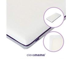 ClevaMama AirGo Matelas de Soutien avec Housse Alèse Imperméable en Coton, 70 x 140 cm (bundle)