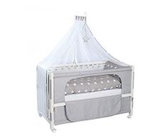 roba Lit dallaitement, lit bébé 60x120cm laqué en blanc, Little Stars, fixation au lit parental possible, avec linge de lit