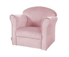 Roba Lil Sofa Fauteuil pour enfant avec accoudoirs pour garçons et filles avec revêtement en velours rose