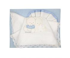 Andy & Helen 2/400d09 Drap Berceau Brodé, bleu clair