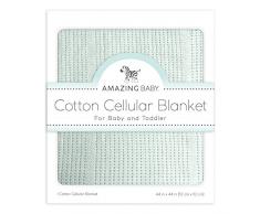 Amazing Baby by SwaddleDesigns, Couverture Cellulaire pour Bébé en Mousseline de Coton, Cristal de Mer Pastel, 112 x 112cm