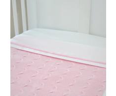 Babys Only Drap Lit de Bébé blanc avec liseré rose (150 x 120 cm) - Rose clair