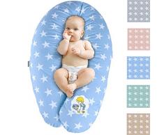 Coussin dAllaitement et de Grossesse | Maternité Bebe Oreiller XXL 190 x 30| Remplissage EPS microbilles Hypoallergénique | Taie 100% Coton Amovible et Lavable