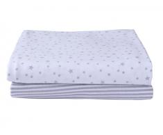 Clair de Lune Lot de 2 draps imprimés pour couffin Gris