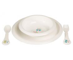 Bébé-jou Set de vaisselle ( Blanc/motif papillons)